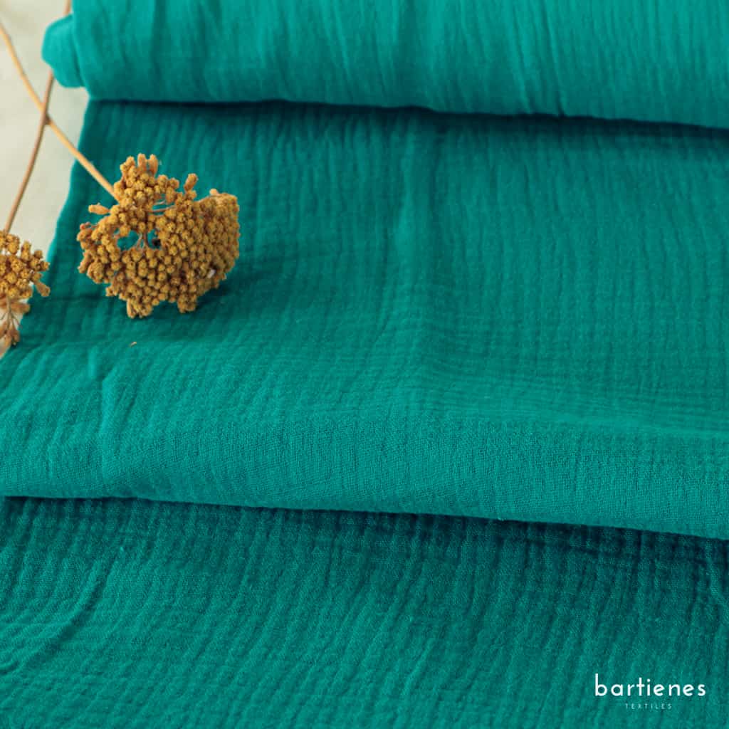 Musselinstoff aus Baumwolle Petrol