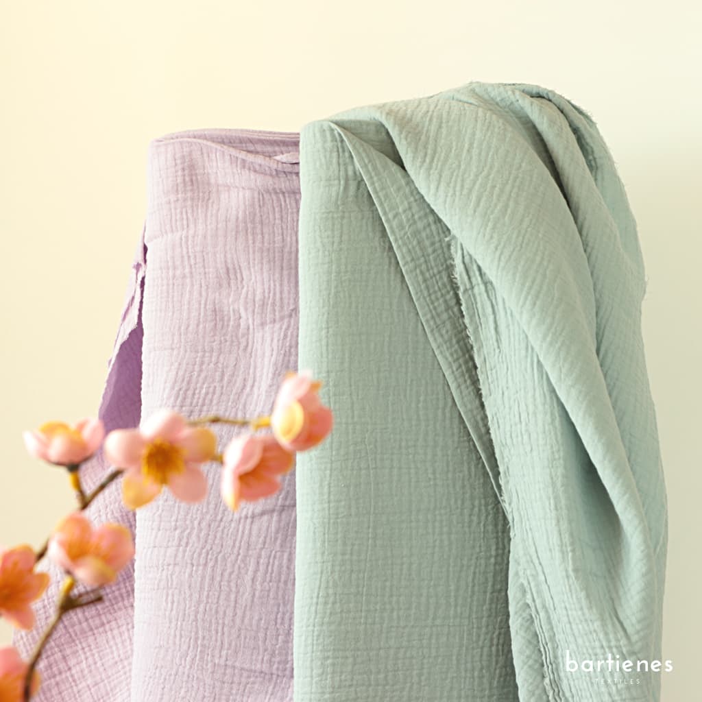 Musselin Stoff Meterware Uni frisches Mint-Blau