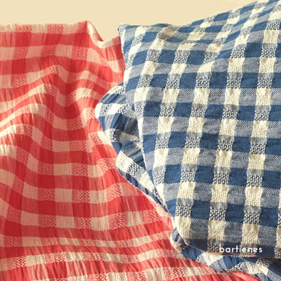 Seersucker Stoff Vichy Karo gross aus Baumwolle Bartienes