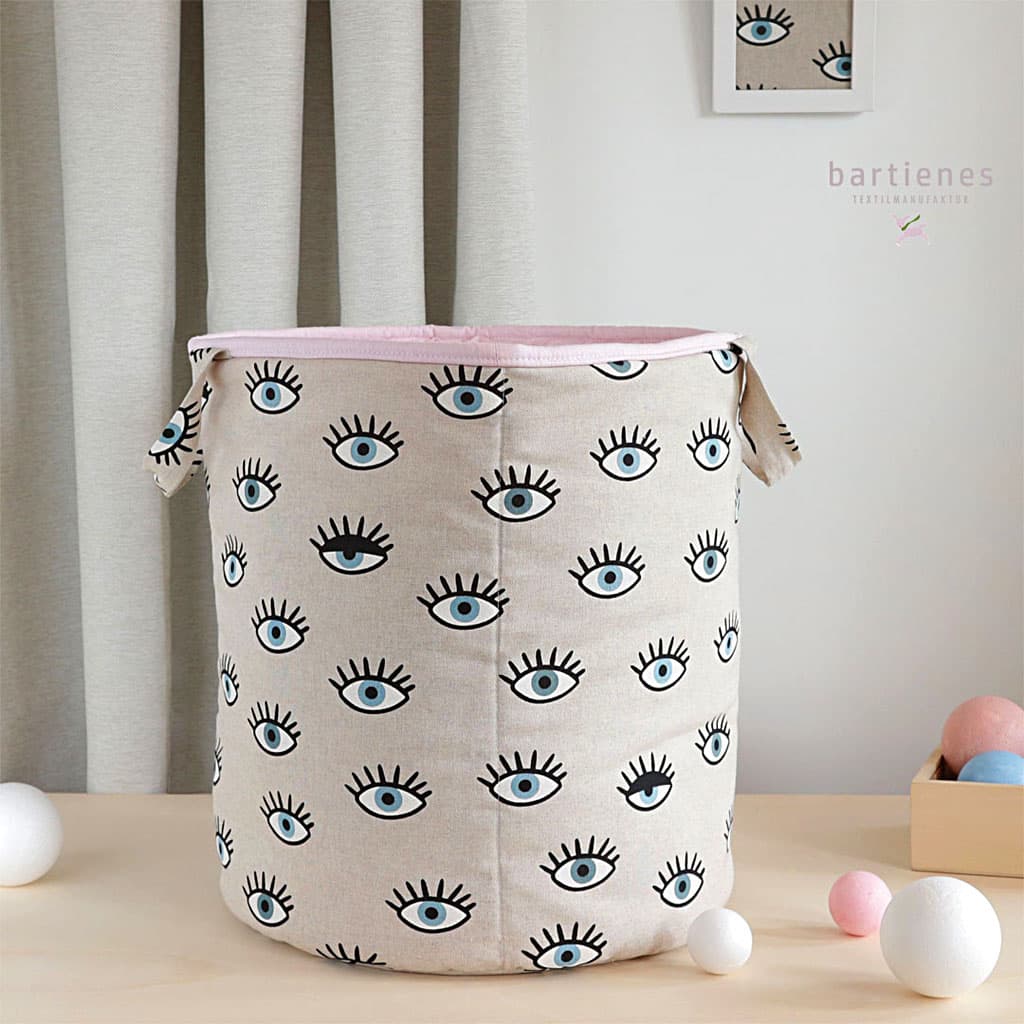 aufbewahrung mädchenzimmer Aufbewahrungskorb Kinderzimmer cooles Augen-Design