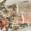 Jersey Stoff Retro Blumen mit passenden Bündchenstoffen in Sand und Rosa