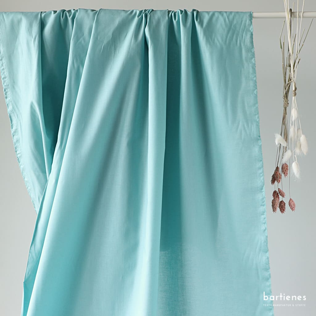 Baumwollstoff Popeline fein in kräftigem uni Mint