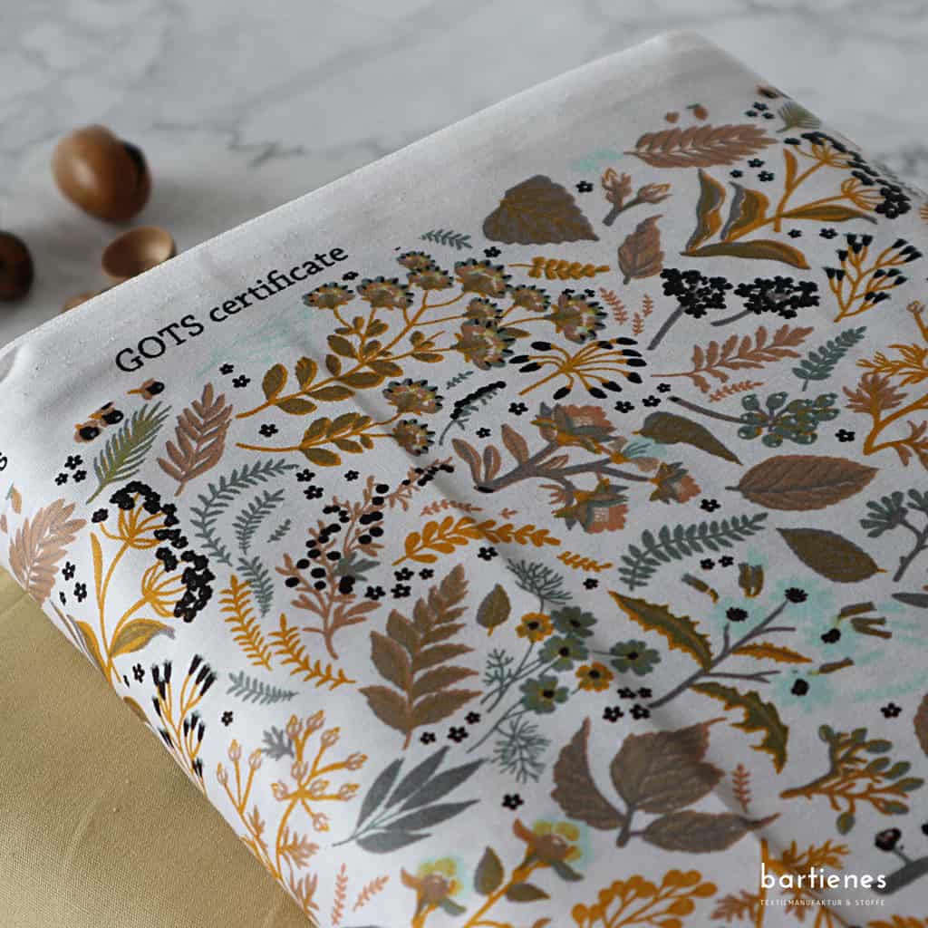 BIO Baumwollstoff Popeline Blumen und Millefleurs