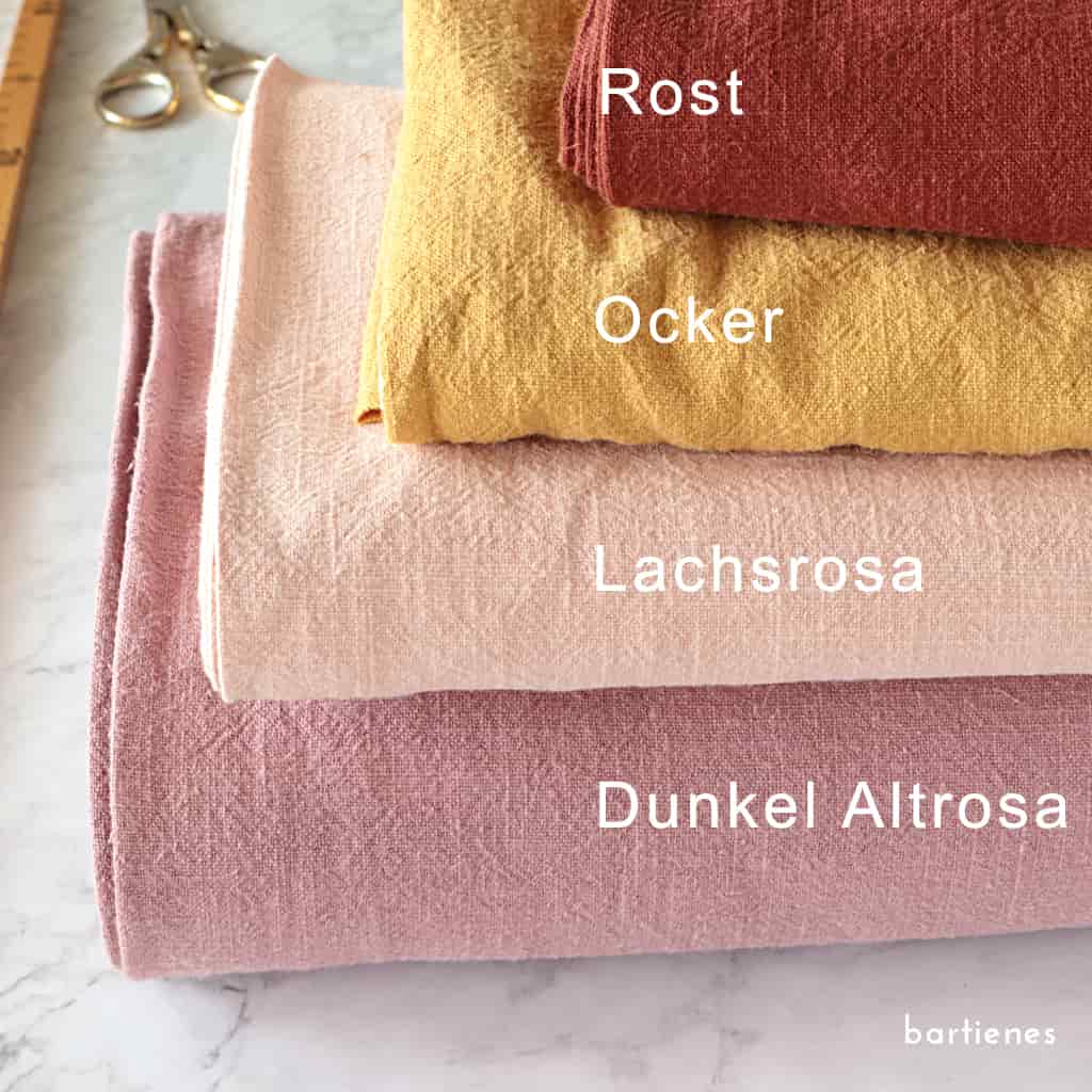 Reststücke Leinenstoff stonewashed Uni (Grundpreis 13,90 €/m)