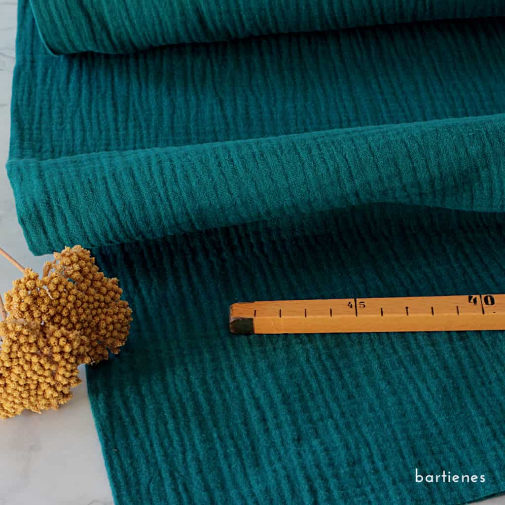 Musselinstoff aus Baumwolle Petrol