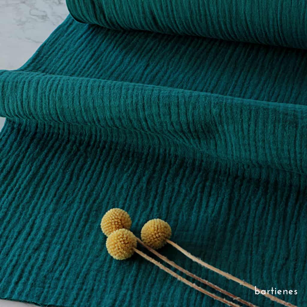 Musselinstoff aus Baumwolle Petrol